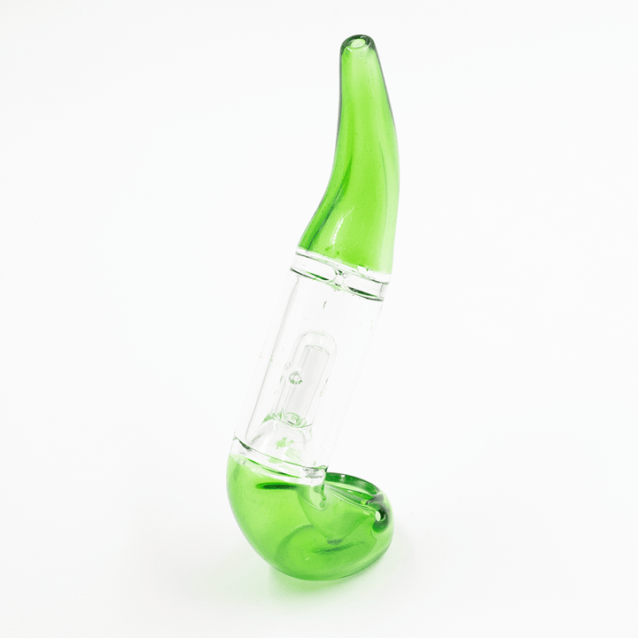 PIPE - GLASS SHERLOCK PERCOLATOR LIME GREEN CLEAR MID SECTION The Bong Shop