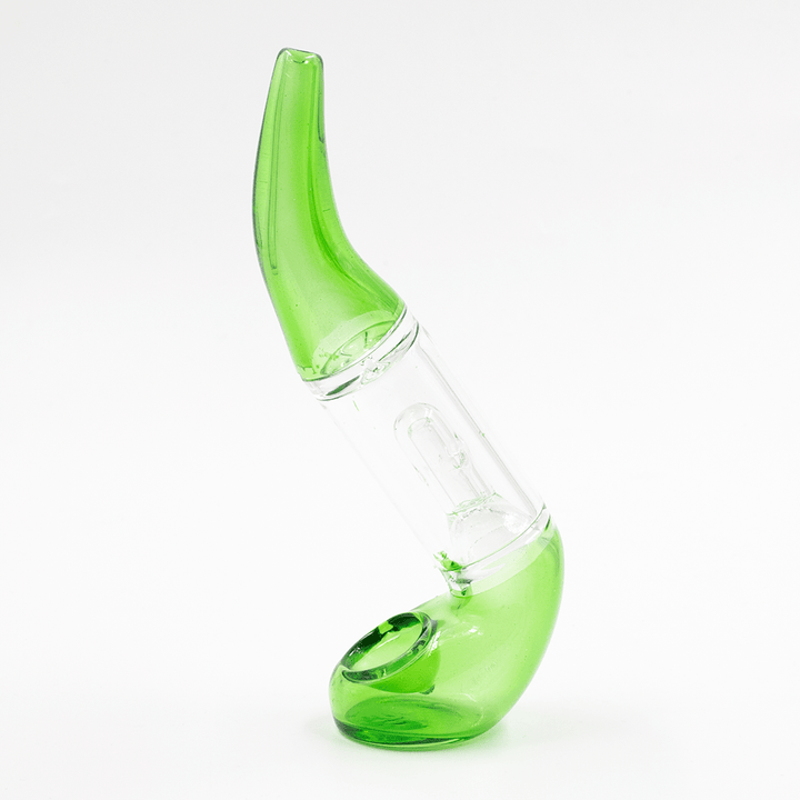 PIPE - GLASS SHERLOCK PERCOLATOR LIME GREEN CLEAR MID SECTION The Bong Shop