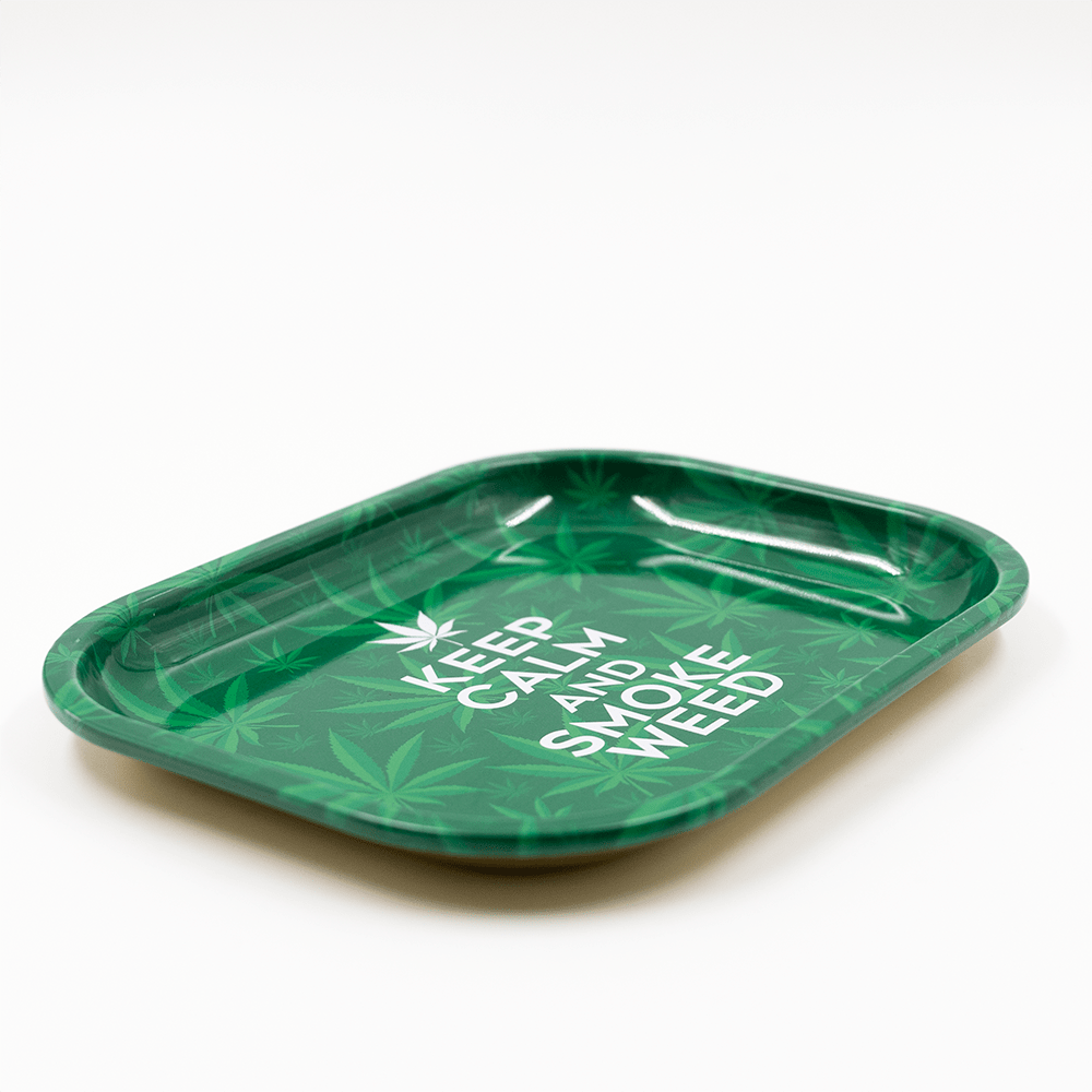 Rolling Tray - Keep Calm And Smoke Weed Green 18 X 14cm The Bong Shop