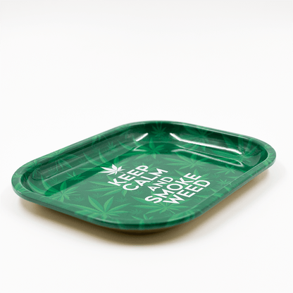 Rolling Tray - Keep Calm And Smoke Weed Green 18 X 14cm The Bong Shop