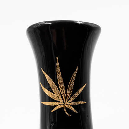Walking Man Ceramic Bong - Black (Gold Leaf) Waterfall