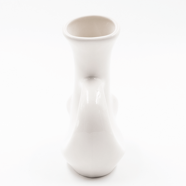 Walking Man Ceramic Bong - White (Angry Smiley Face) Waterfall