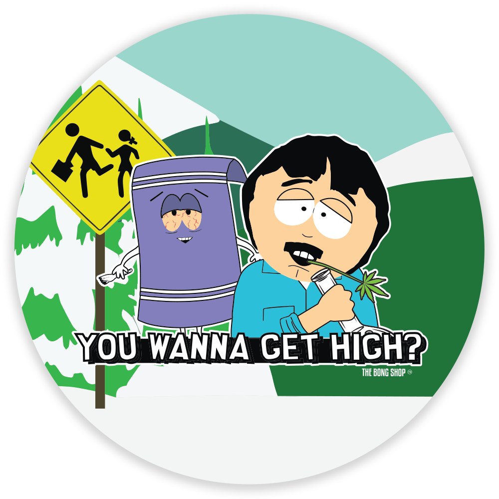 STICKER - WANNA GET HIGH? TBS The Bong Shop