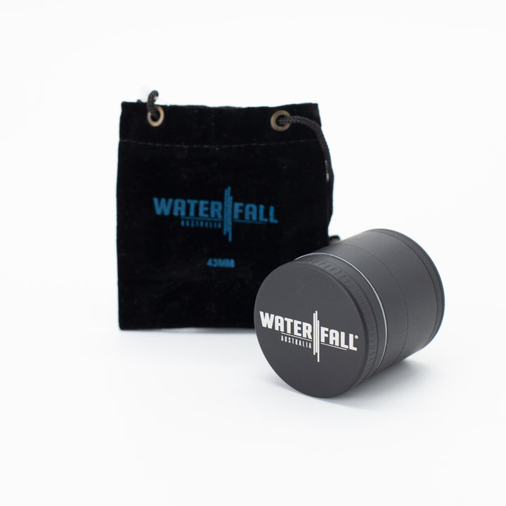 Four-Part Aluminium Grinder with Removable Screen - Matte Black (43mm) Waterfall