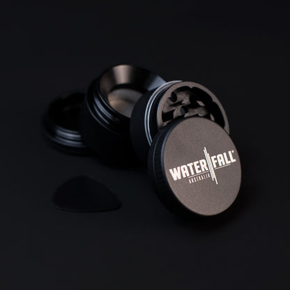Four-Part Aluminium Grinder with Removable Screen - Matte Black (43mm) Waterfall