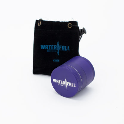 Four-Part Aluminium Grinder with Removable Screen - Matte Blue (43mm) Waterfall