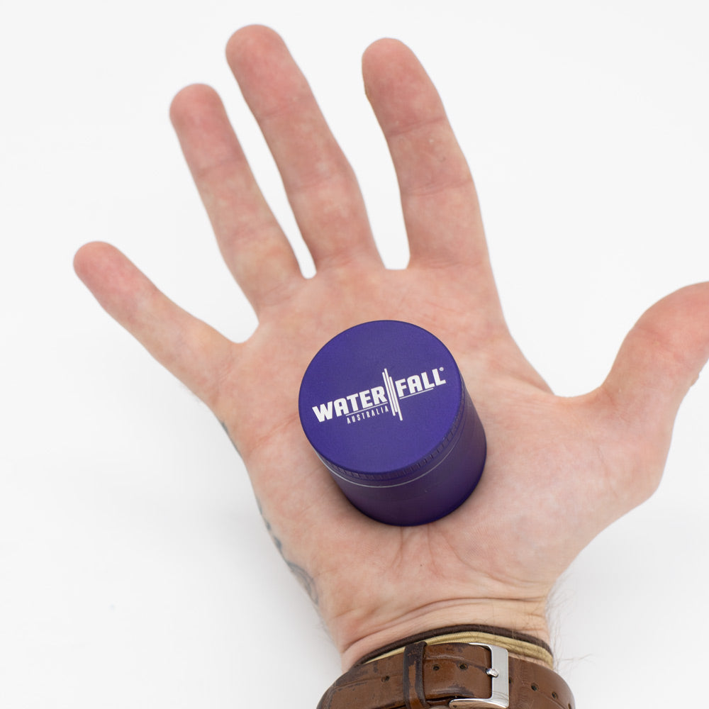 Four-Part Aluminium Grinder with Removable Screen - Matte Blue (43mm) Waterfall