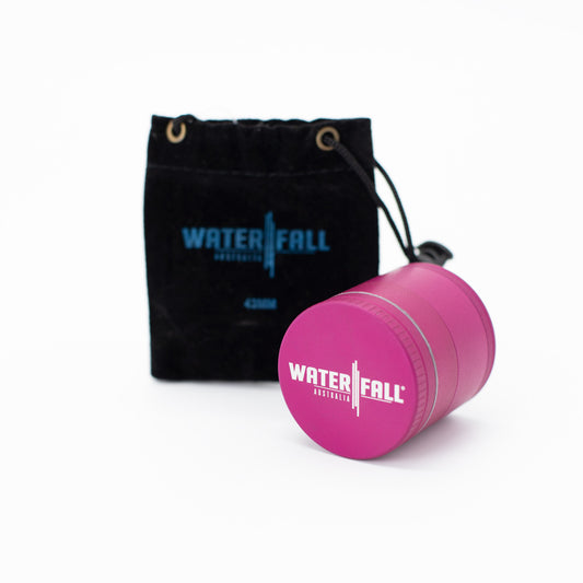 Four-Part Aluminium Grinder with Removable Screen - Matte Pink (43mm) Waterfall