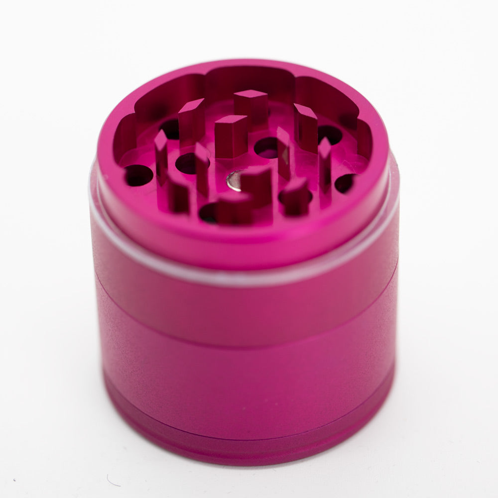 Four-Part Aluminium Grinder with Removable Screen - Matte Pink (43mm) Waterfall
