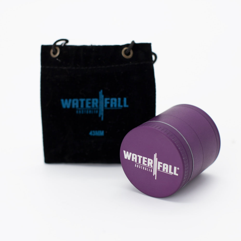Four-Part Aluminium Grinder with Removable Screen - Matte Dark Purple (43mm) Waterfall