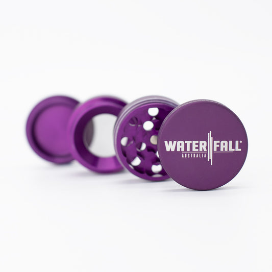 Four-Part Aluminium Grinder with Removable Screen - Matte Dark Purple (43mm) Waterfall