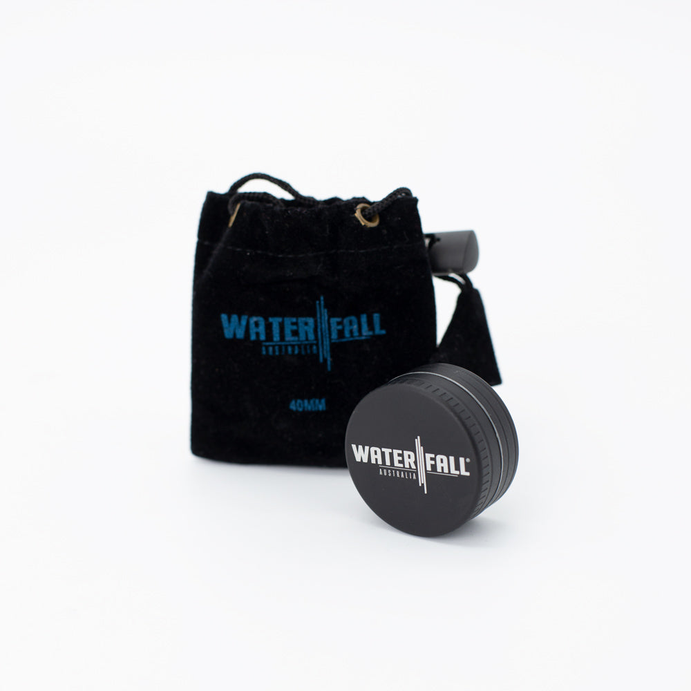 Two-Part Aluminium Grinder - Matte Black (40mm) Waterfall