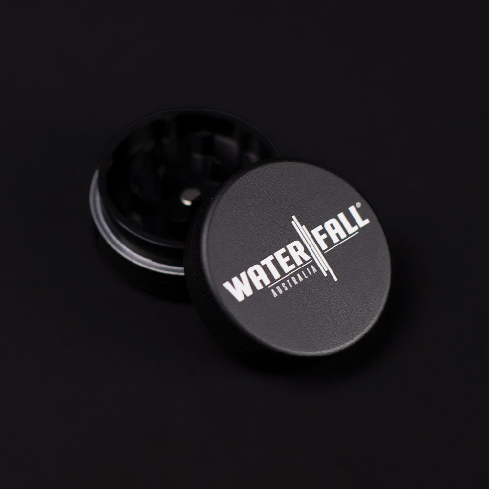 Two-Part Aluminium Grinder - Matte Black (40mm) Waterfall