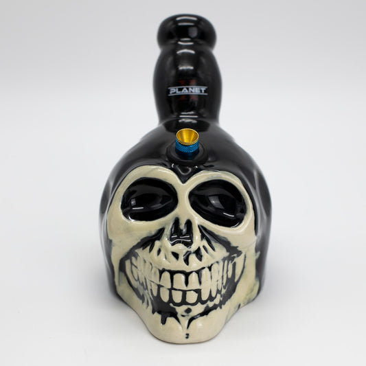 Black Neck Skull Ceramic Bong Planet X
