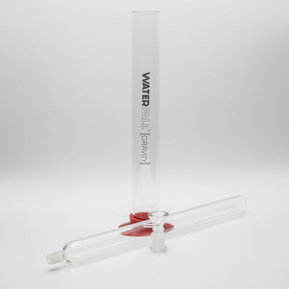 WATERFALL GRAVITY GLASS PIPE 53CM RED BASE Waterfall