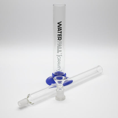 WATERFALL GRAVITY GLASS PIPE 37CM BLUE BASE Waterfall