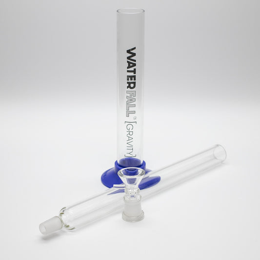 WATERFALL GRAVITY GLASS PIPE 37CM BLUE BASE Waterfall