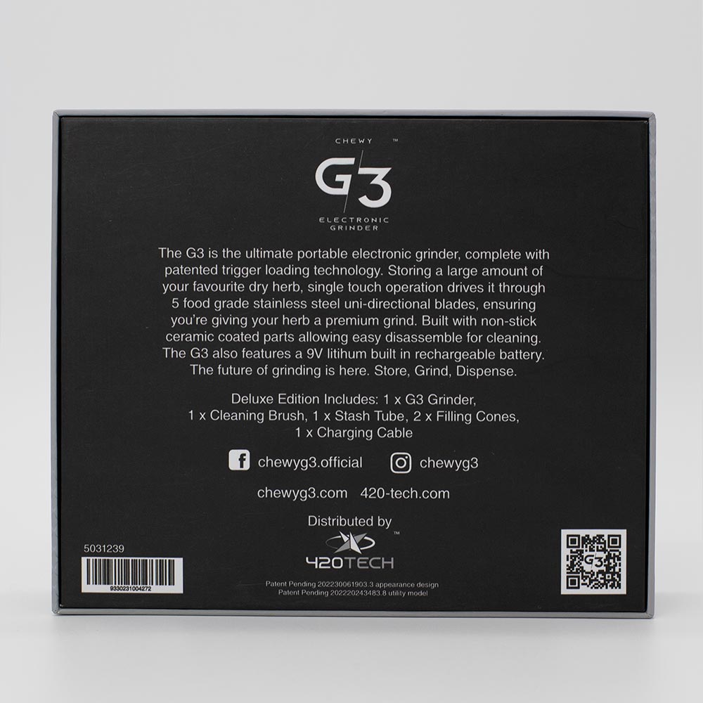 Chewy G3 Electronic Portable Grinder | Deluxe Edition Chewy