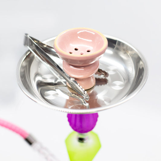 Rainbow Jelly Stack Acrylic Chrome Metal Hookah [Two Hose] The Bong Shop