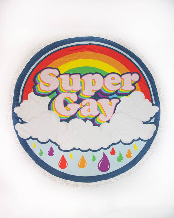 Super Gay Round Towel Wake 'n' Bake