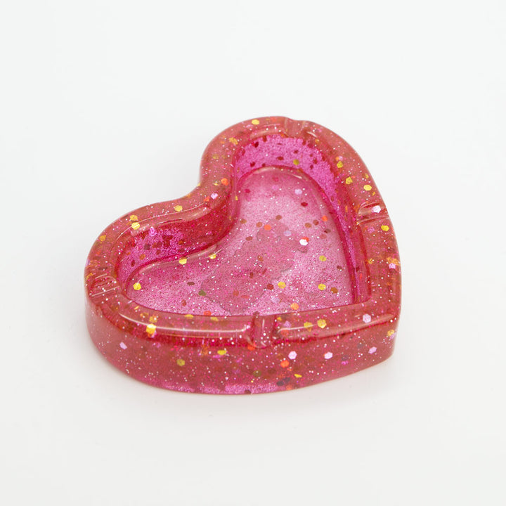 Pink Heart-Shaped Resin Ashtray Planet X