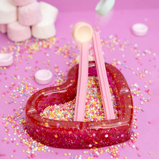 Pink Heart-Shaped Resin Ashtray Planet X