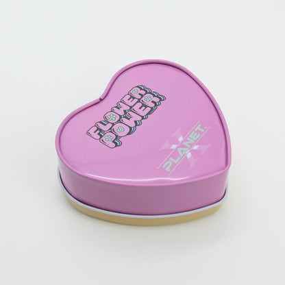 Flower Power Heart-Shaped Metal Tin Planet X