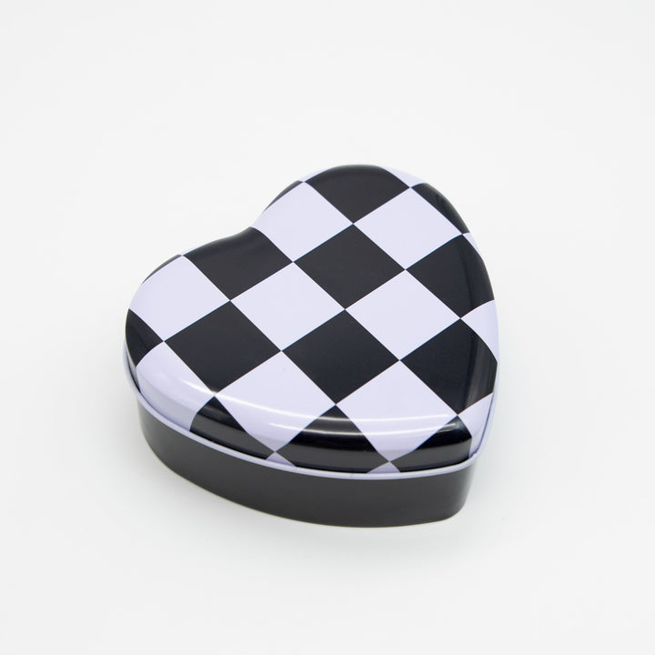 Checkers Heart-Shaped Metal Tin Planet X