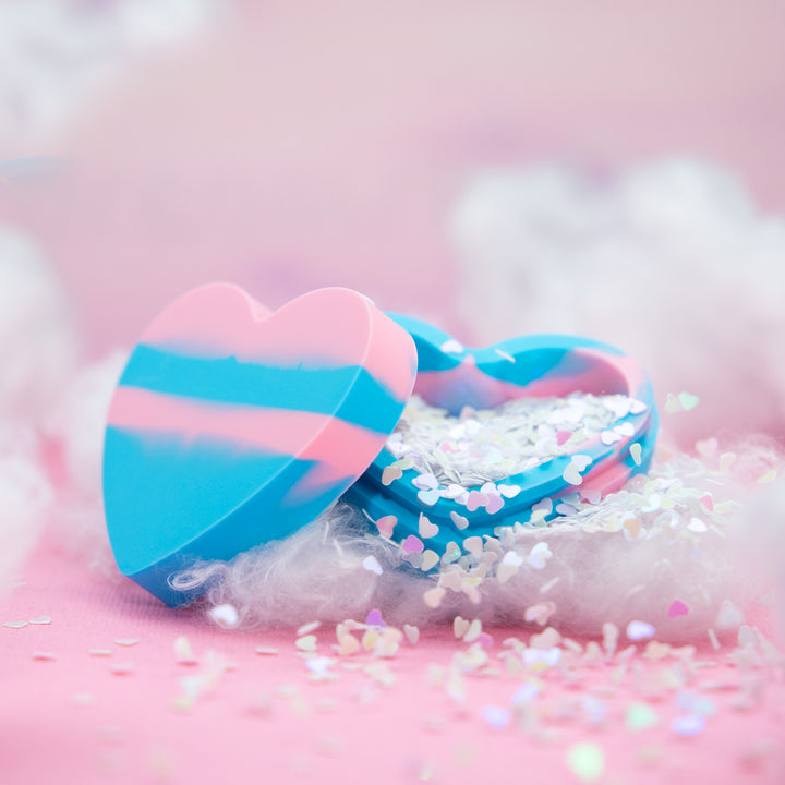 Heart Shaped Silicone Trinket Box - Blue & Pink Planet X