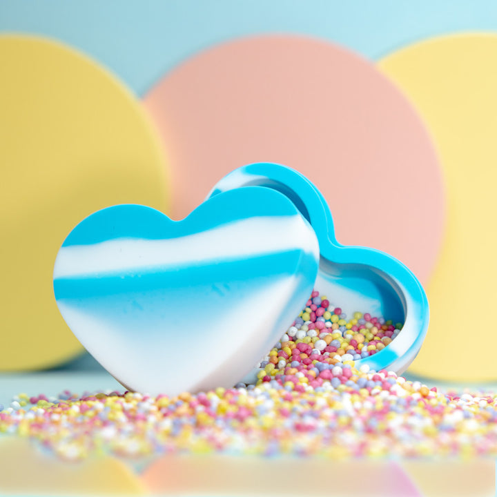 Heart Shaped Silicone Trinket Box - Blue & White Planet X