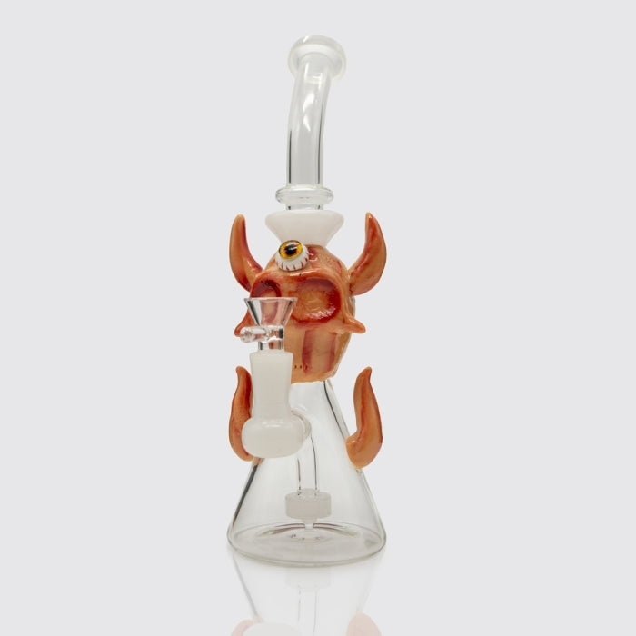 Demon Cyclops Glass Bong - White Planet X