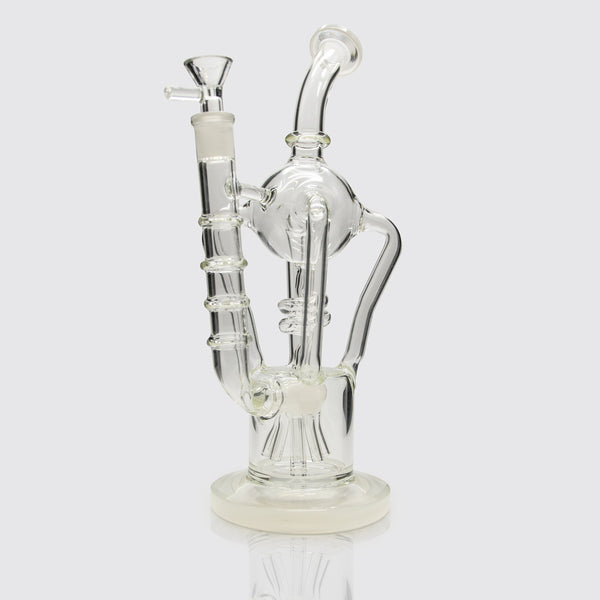 Distiller-Thriller Glass Bong - White Planet X