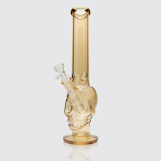 Neander-Skull Mirror Glass Bong - Orange Planet X