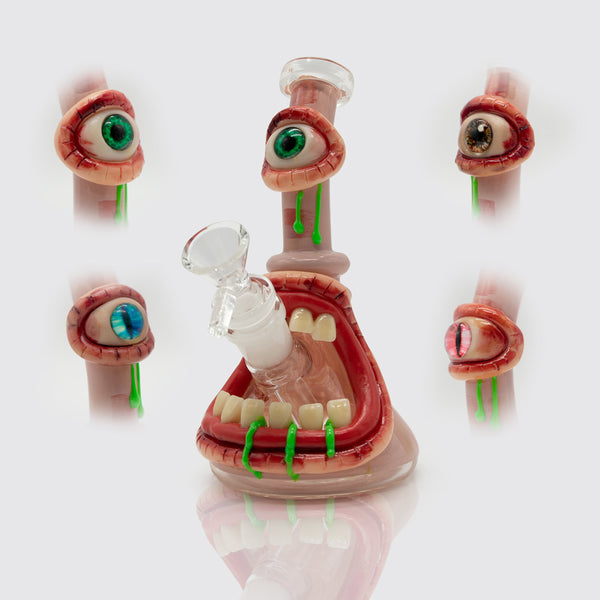 Toothy Mcslime Face Glass Bong - Green Slime Planet X