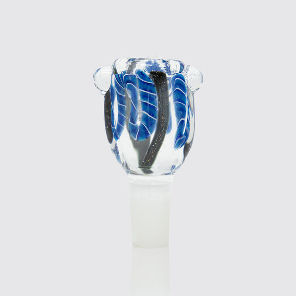 Tall Swirly Round Glass Cone - Dark Blue (14mm) The Bong Shop