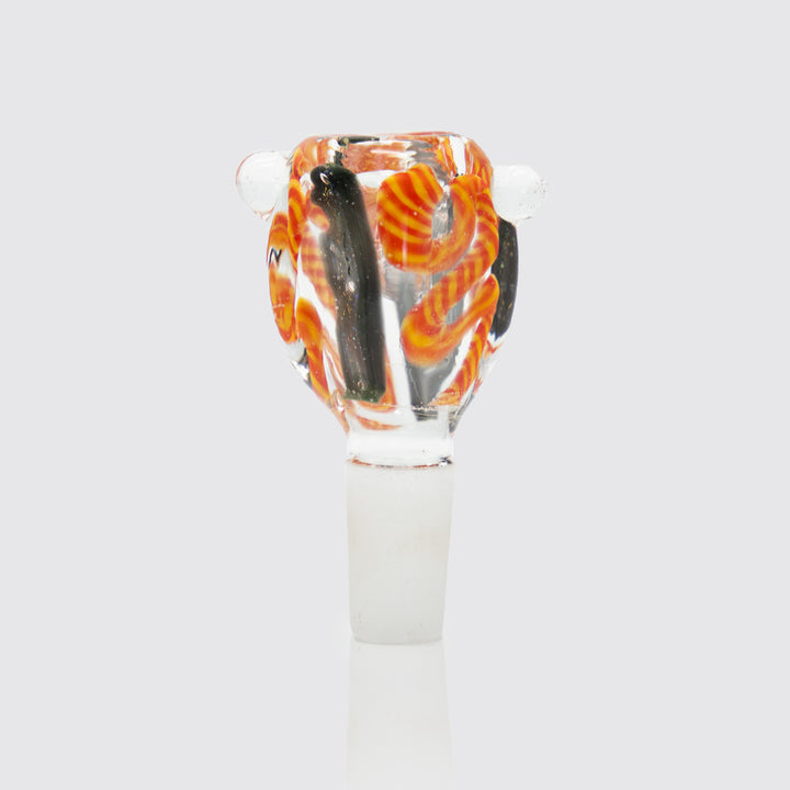Swirly Square Glass Cone - Orange (14mm) The Bong Shop