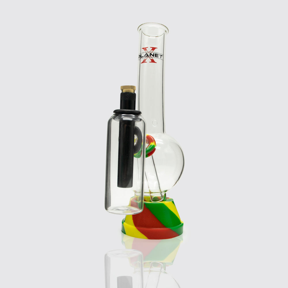 Zap Squash Glass Bong - Rasta [Chamber] Planet X