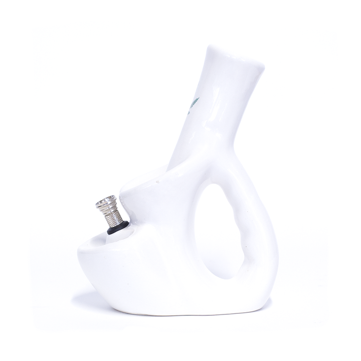 Handle Ceramic Bong - White The Bong Shop