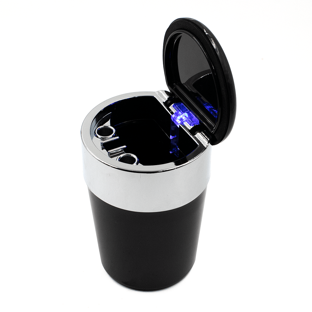 ASHTRAY- SUGAR SKUL BK/WH CHECK LID W/LED LIGHT The Bong Shop