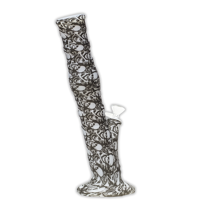 Skulls Gripper Silicone Bong - Black & Grey The Bong Shop