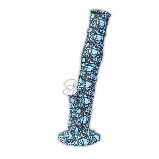 Skulls Gripper Silicone Bong - Black & Blue The Bong Shop