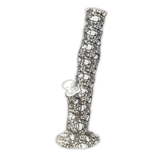 Skulls Gripper Silicone Bong - Black & Grey The Bong Shop