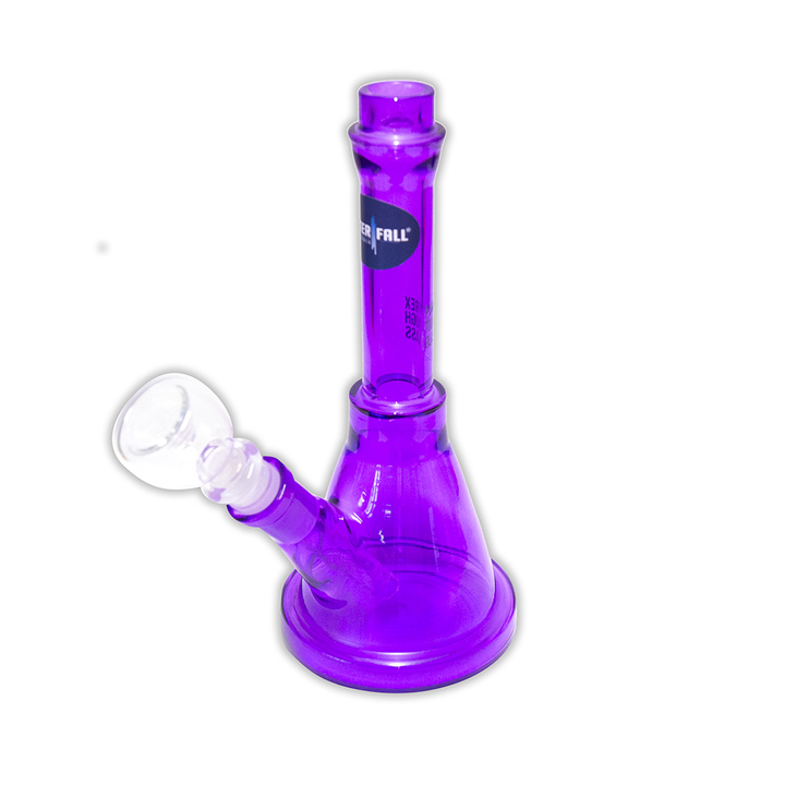 Solid Flask Glass Bong - Purple Waterfall