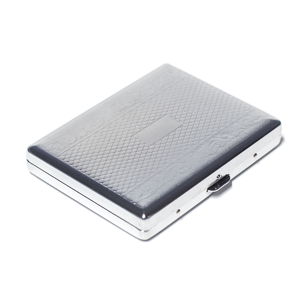 CIGARETTE CASE - RECTANGLE SILVER ASST DESIGNS The Bong Shop