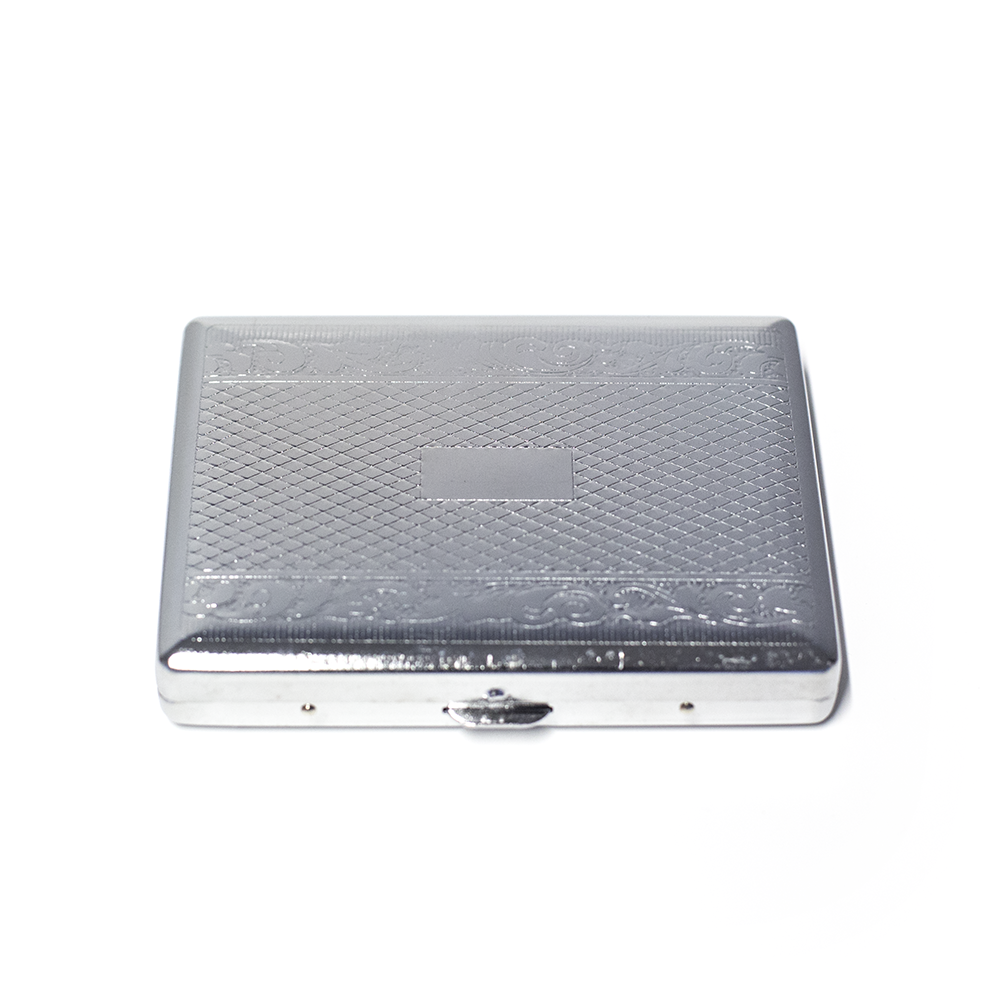 CIGARETTE CASE - RECTANGLE SILVER ASST DESIGNS The Bong Shop