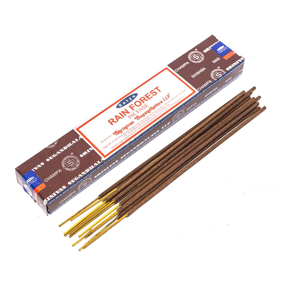 INCENSE - SATYA Nag Champa RAIN FOREST STICKS 15g The Bong Shop