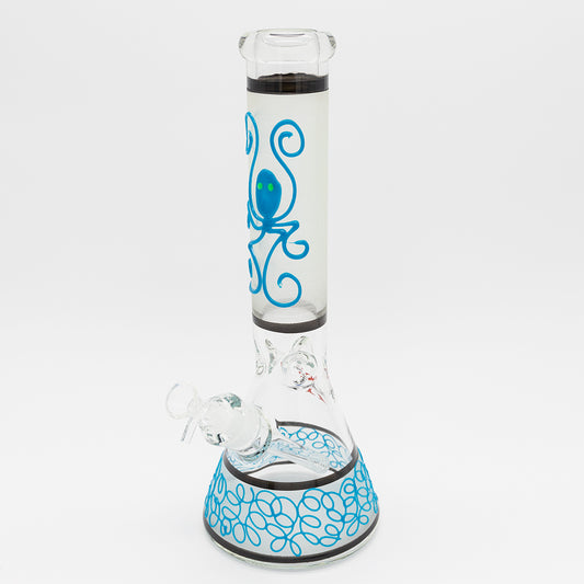 Glow Octopus Glass Bong - Blue Planet X