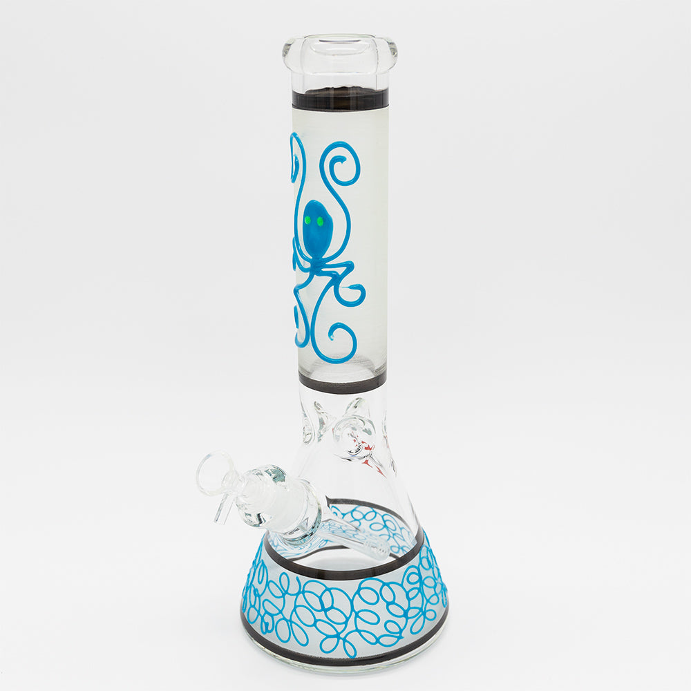 Glow Octopus Glass Bong - Blue Planet X