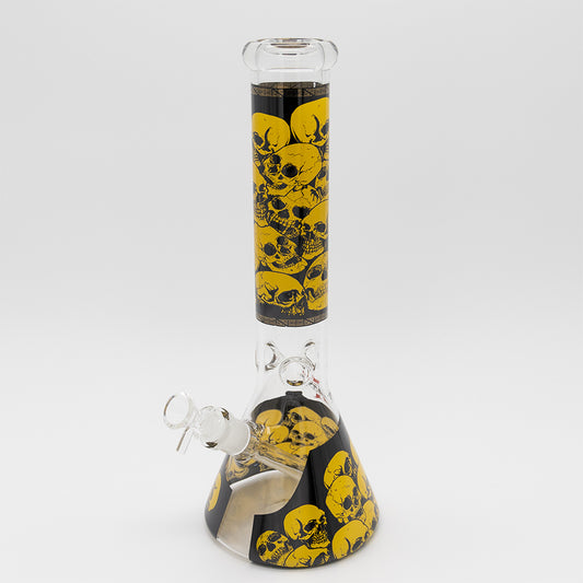 Skulls Glass Bong - Black & Yellow Planet X
