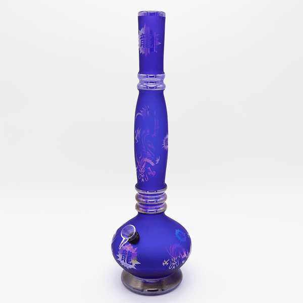 Chinese Dragon Glass Bong - Frosted Blue Planet X